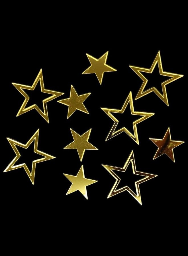 53 Arts 10 Pcs Acrylic Star Cutout Topper - Gold Star Cake Topper for Birthday, Wedding, Baby Shower, Party Decorations - 3.5-inch Durable Acrylic Stars for Crafts & DIY Projects - Image 1